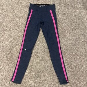 Blue Under Armour Leggings with Pink Accent Size Small.